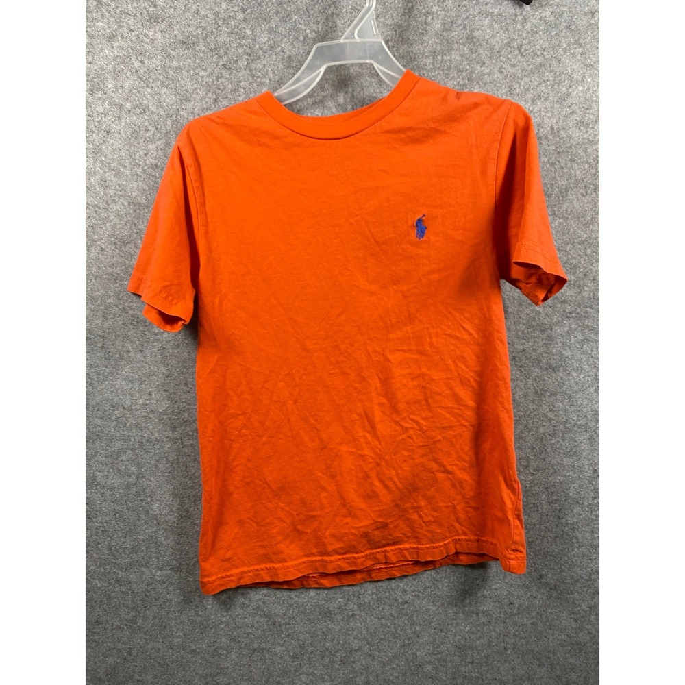 Polo Ralph Lauren Boys Orange Short Sleeve Pony Logo T-Shirt Size S 8